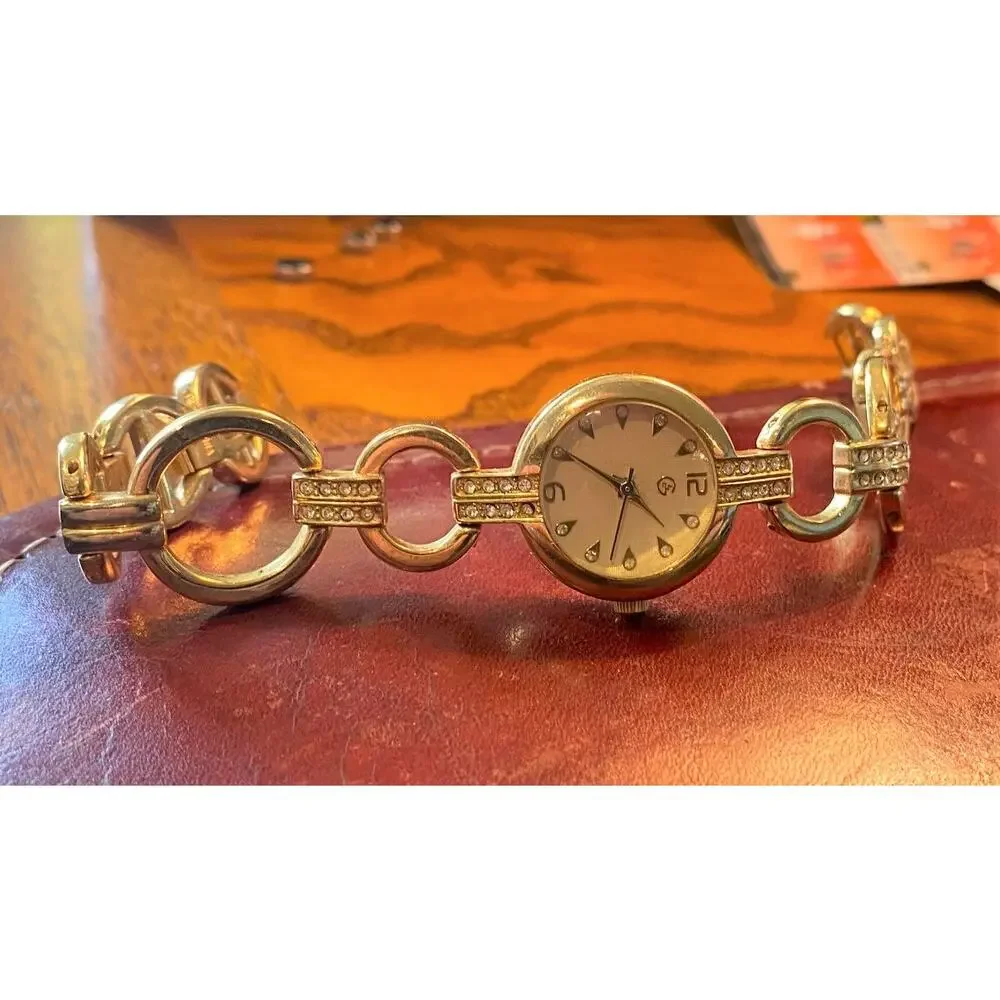 Women's 23mm Gold Tone George Watch, Crystal Accents